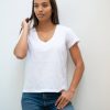 Women YT Loungewear | Yt V Neck Tee In White