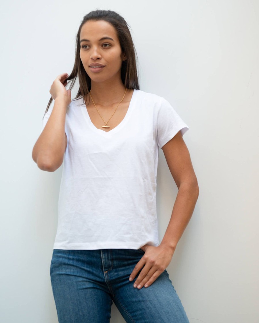 Women YT Loungewear | Yt V Neck Tee In White