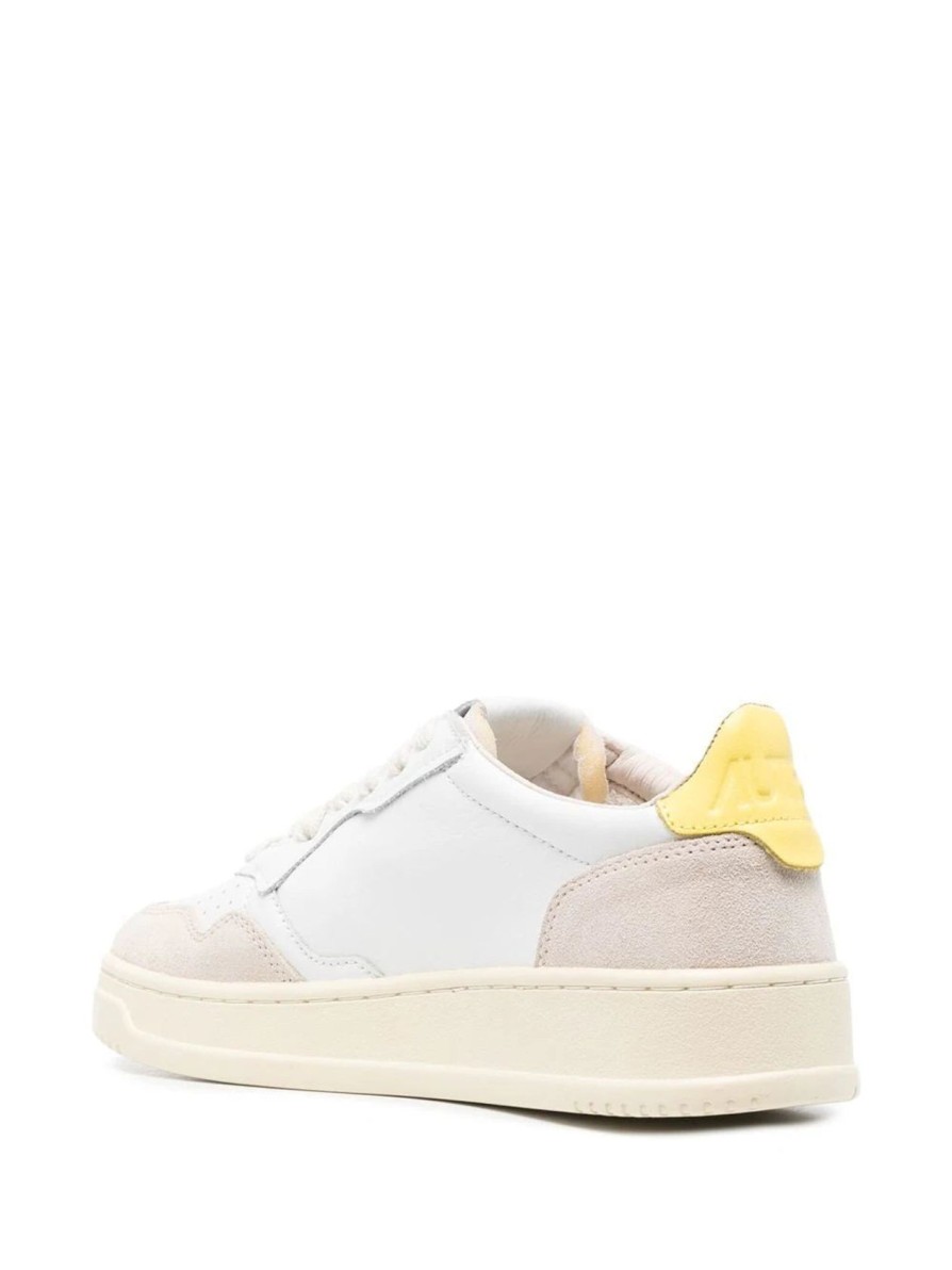 Women Autry Trainers | Autry Medalist In Suede White, Lemongrass