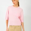 Women Crush Cashmere Knitwear | Crush Flamenco Cashmere Mix Tee In Candy Floss