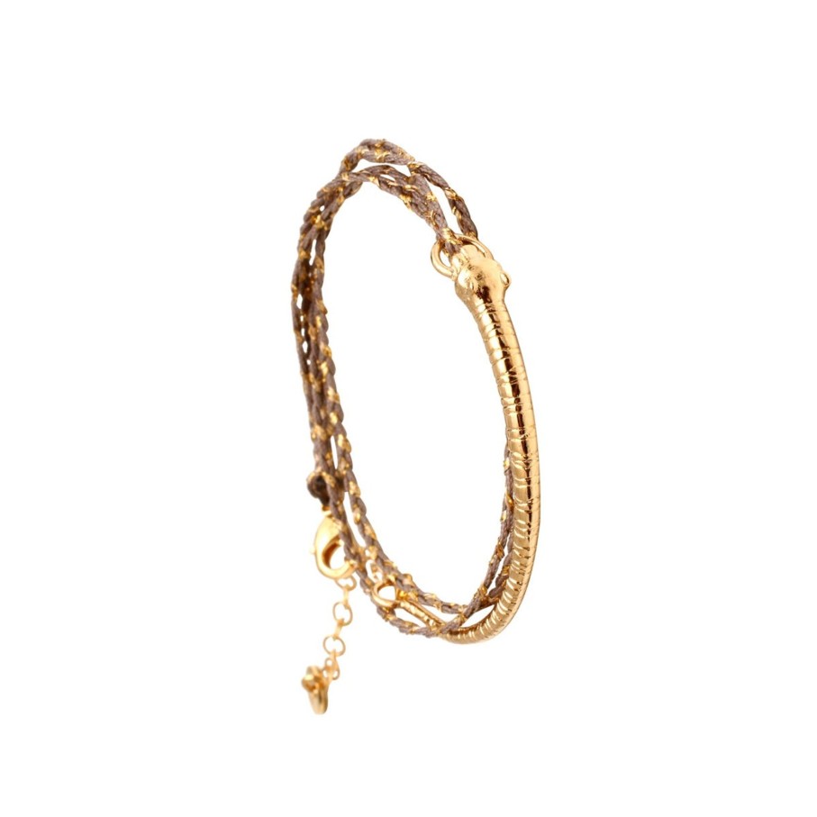 Women Louise Hendricks Jewellery | Lh Tina Bangle With Threads In Ecru