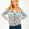 Women Jumper 1234 Knitwear | Ju Bright Fairisle Cardi In Multi