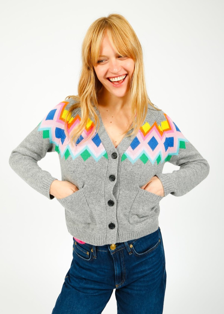 Women Jumper 1234 Knitwear | Ju Bright Fairisle Cardi In Multi