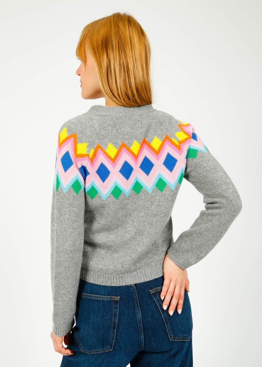 Women Jumper 1234 Knitwear | Ju Bright Fairisle Cardi In Multi