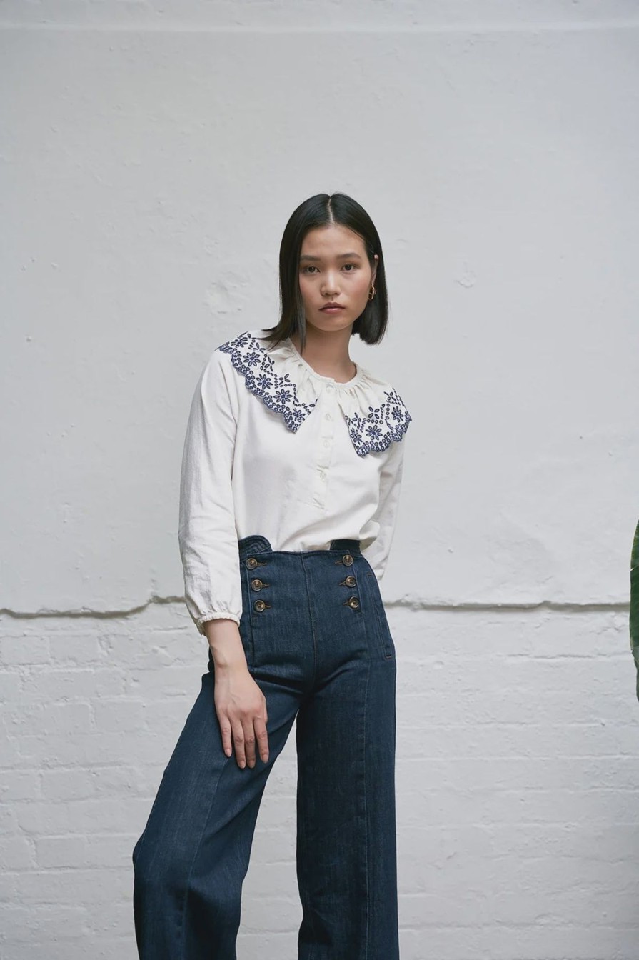 Women Seventy+Mochi Tops | S&M Dylan Blouse In Ecru