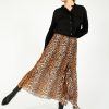 Women GANNI Skirts | Ganni F8696 Leopard Flounce Skirt