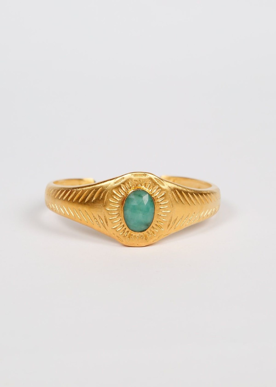 Women Hanka Jewellery | Hanka Osiris Bangle In Raw Emerald