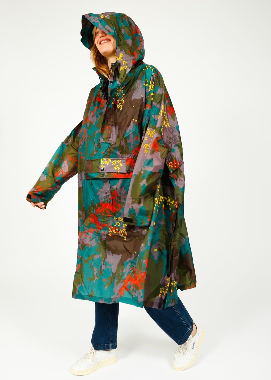 Women Rainkiss Coats | Rk Digi Forest Camo Waterproof Poncho