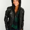 Women Oakwood Jackets | Ow Clips Leather Jacket In Black