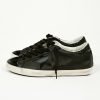 Women Golden Goose Trainers | Gg Super Star Nappa In Black With Glitter Heel