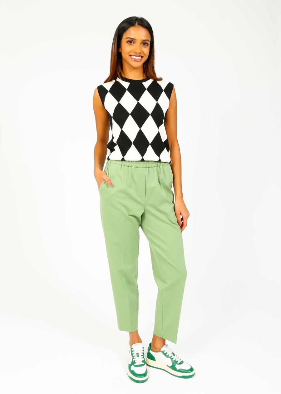 Women Harris Wharf London Trousers | Hw Techno Jogging Trousers In Asparagus