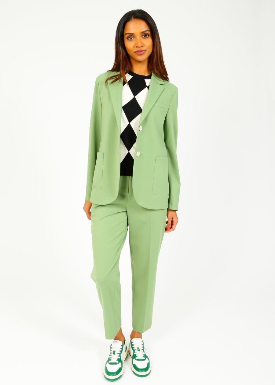 Women Harris Wharf London Trousers | Hw Techno Jogging Trousers In Asparagus