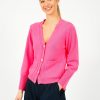 Women VK Cashmere Knitwear | Vk Matilda Heavy Knit Cardi In Hot Pink