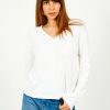 Women Rag & Bone Tops | R&B The Knit Vee Ls In White