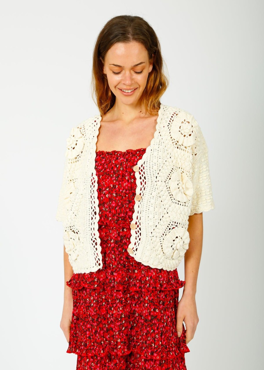 Women Louise Misha Knitwear | Lm Mallyra Cardi In Cream