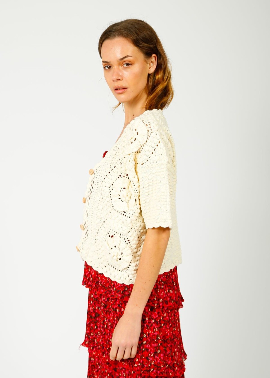 Women Louise Misha Knitwear | Lm Mallyra Cardi In Cream