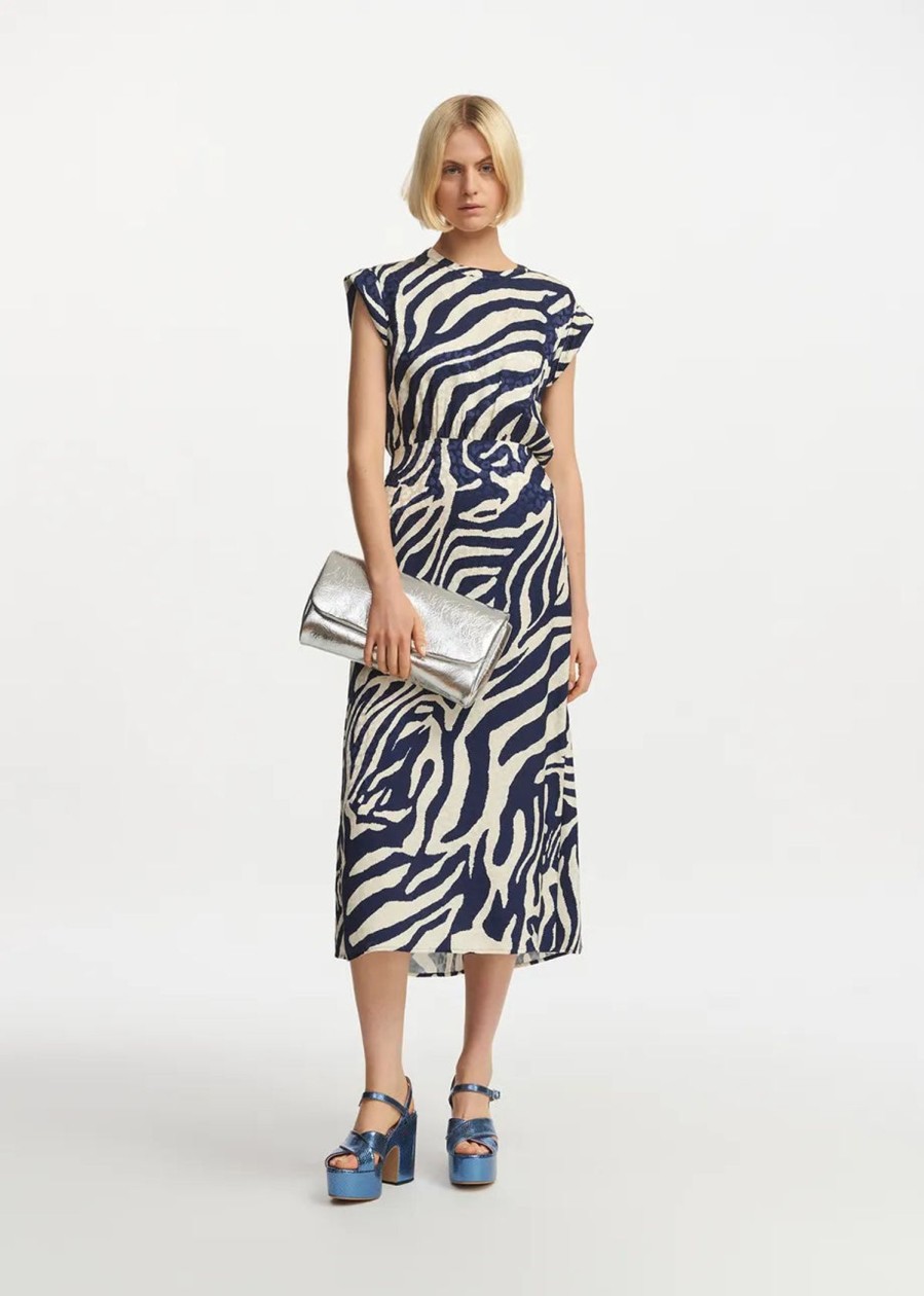 Women Essentiel Antwerp Dresses | Ea Frayola Mid Length Dress In Navy