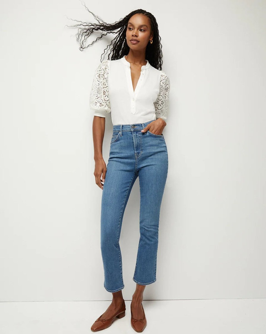 Women Veronica Beard Jackets | Vb Coralee Top In White Lace