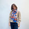 Women ANNA Scarves | Anna Himalaya Scarf In Orange, Blue Check