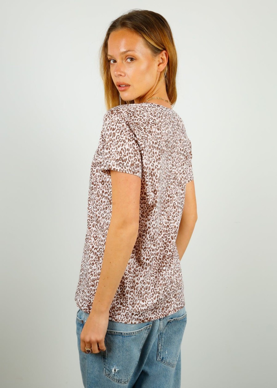 Women PARK Tops | Park Cotton V Neck In Leopard