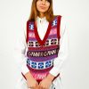 Women GANNI Knitwear | Ganni K2121 Logo Wool Mix Vest In Multi