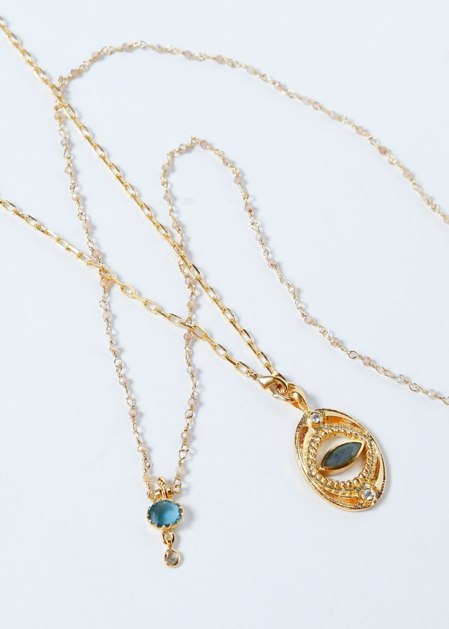 Women Hanka Jewellery | Hanka Gabriel Necklace In Zircon, Topaz, Polki