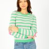 Women Jumper 1234 Knitwear | Ju Stripe Love Patch Crew In Irish Green