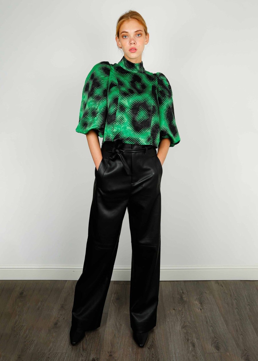 Women Essentiel Antwerp Trousers | Ea Encounter Faux Leather Pants In Black