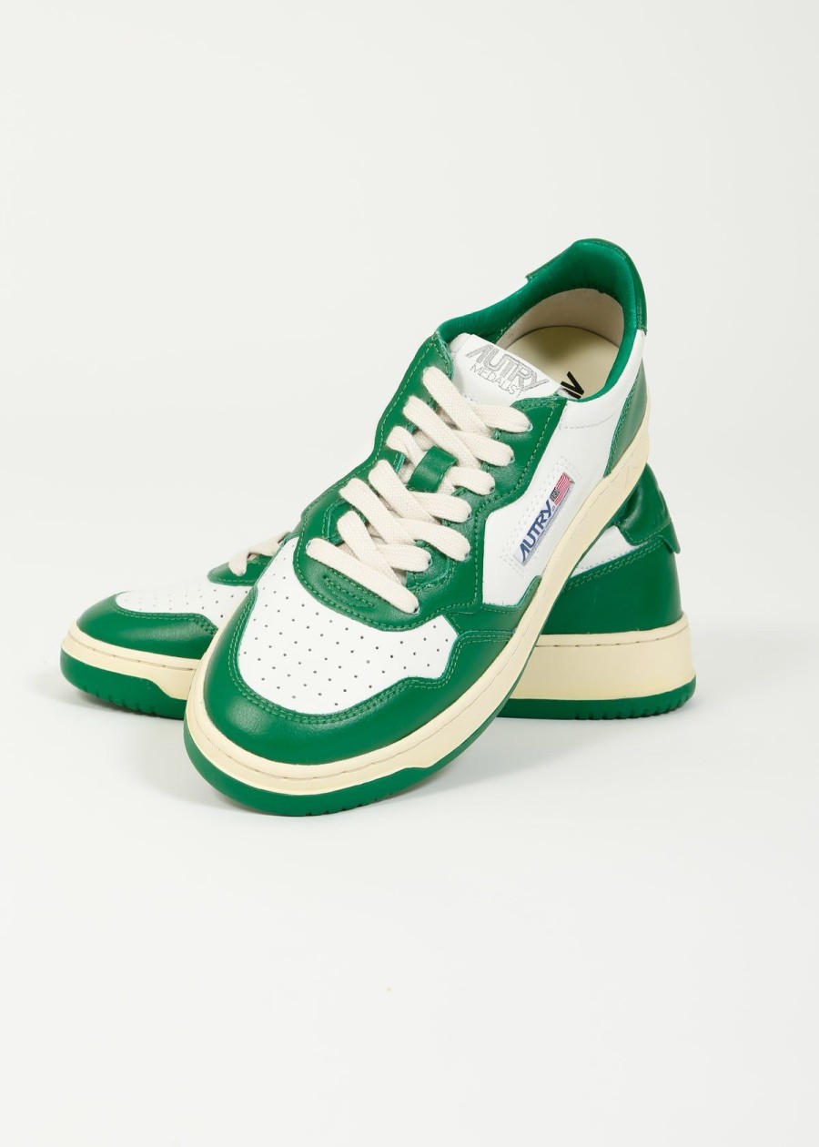 Women Autry Trainers | Autry Medalist In White, Green