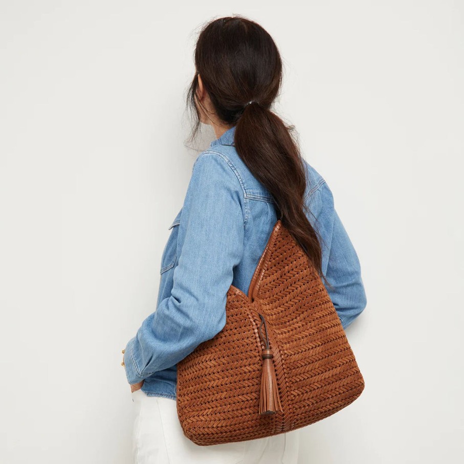 Women Anya Hindmarch Bags | Ah Nesson Tassel Hobo In Cedar Suede