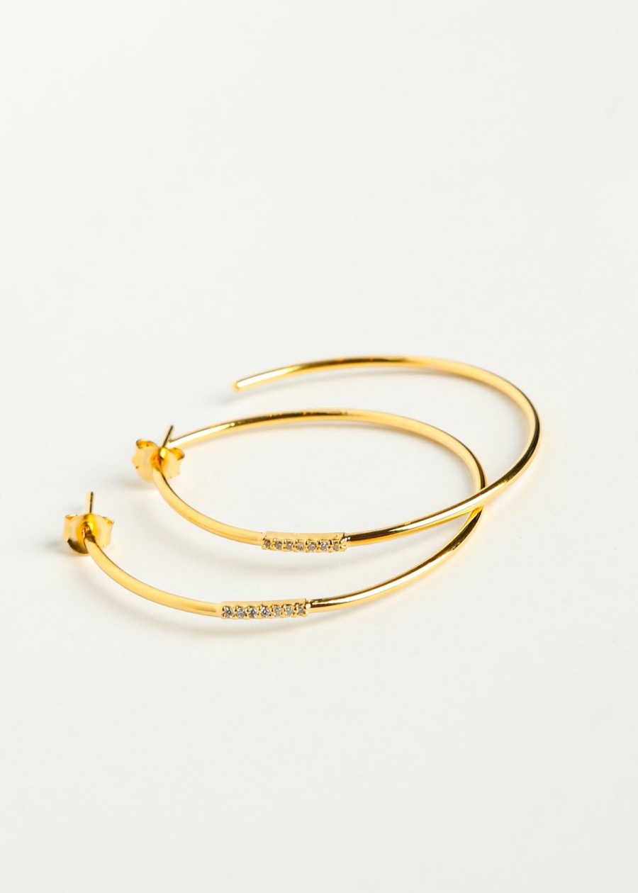 Women Louise Hendricks Jewellery | Lh Charlie White Zirconium Hoops