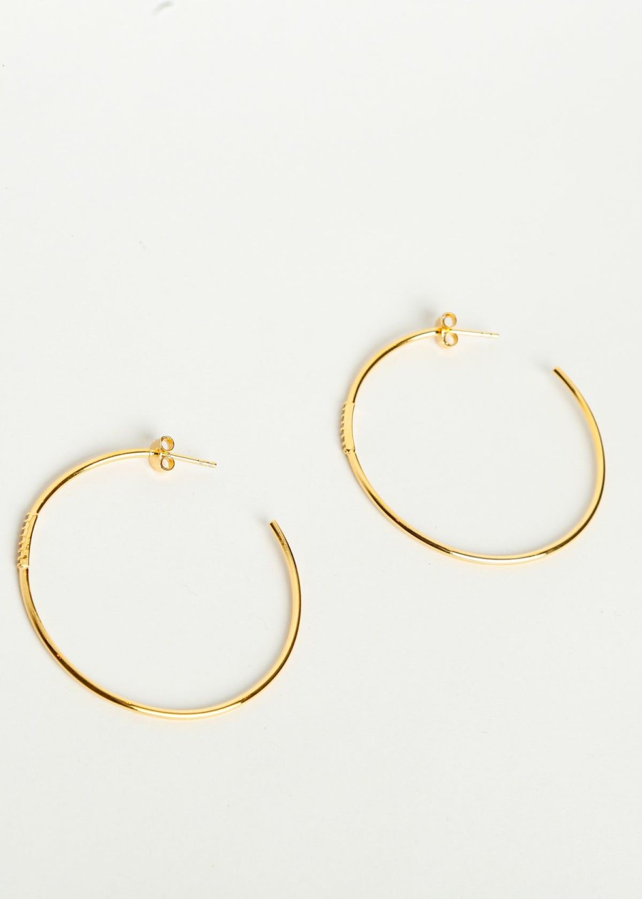 Women Louise Hendricks Jewellery | Lh Charlie White Zirconium Hoops