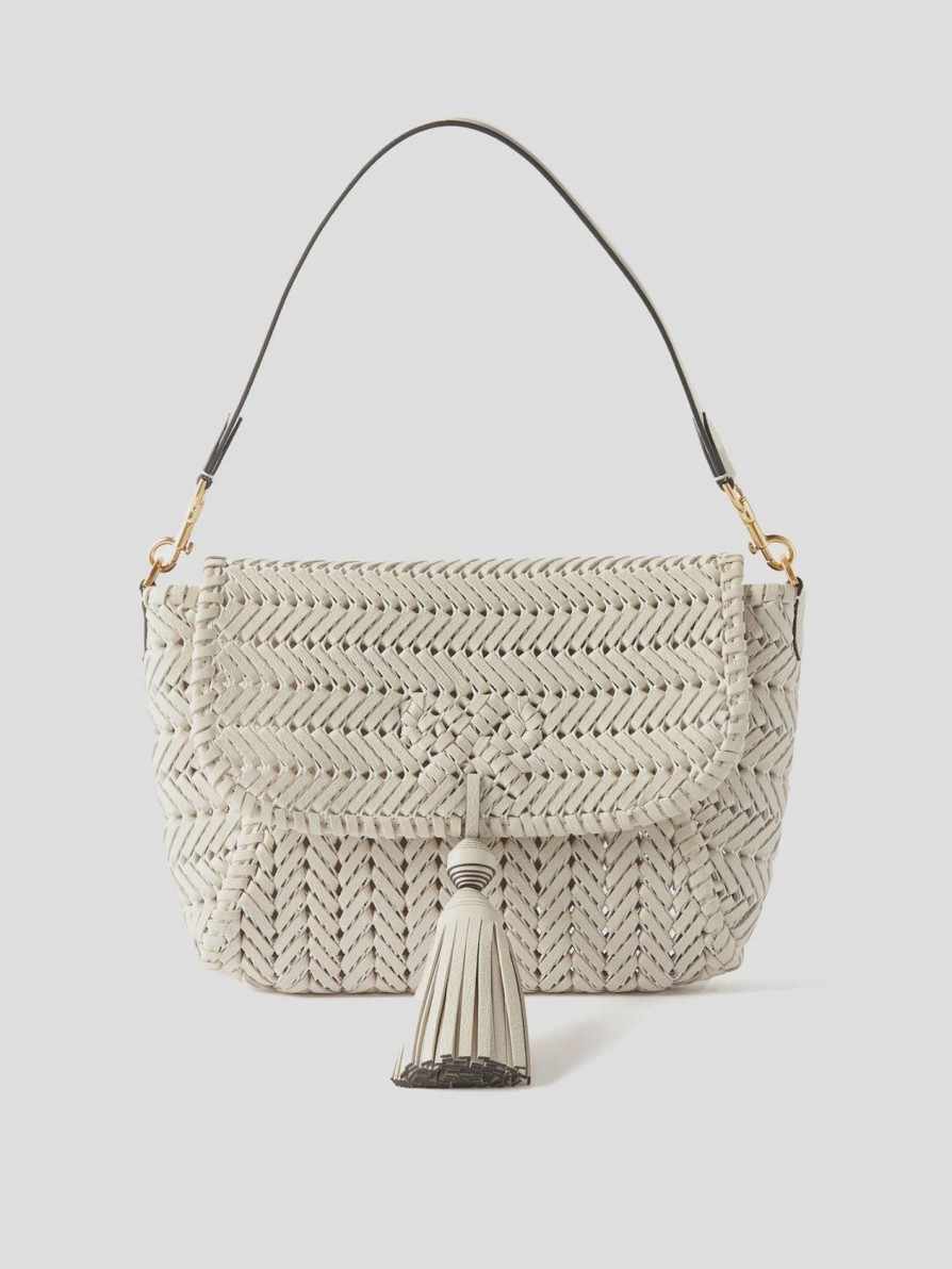 Women Anya Hindmarch Bags | Ah The Neeson Tassel Shoulder Bag In Chalk