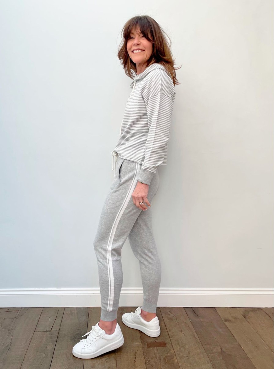 Women 360 Cashmere Loungewear | 360 Karson Jogger In Mist, Chalk