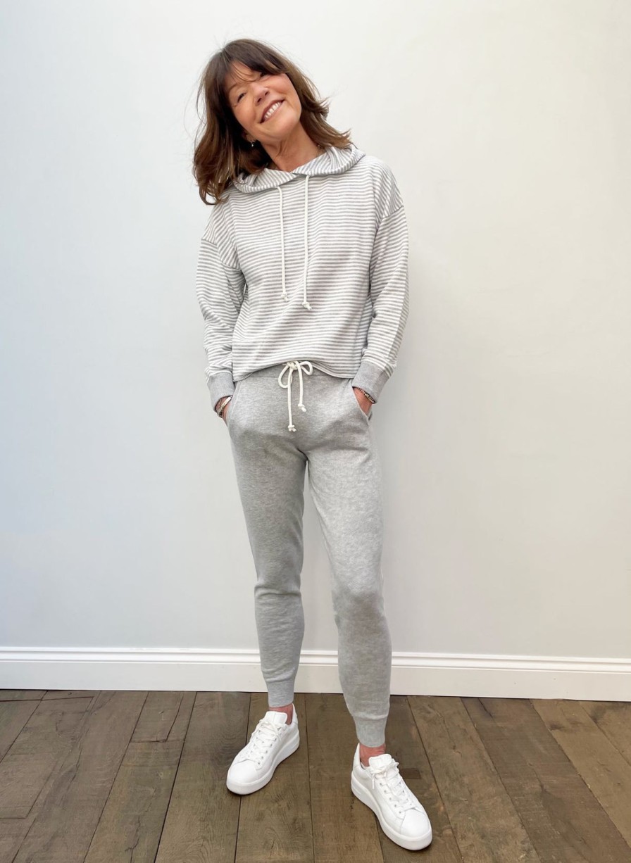 Women 360 Cashmere Loungewear | 360 Karson Jogger In Mist, Chalk