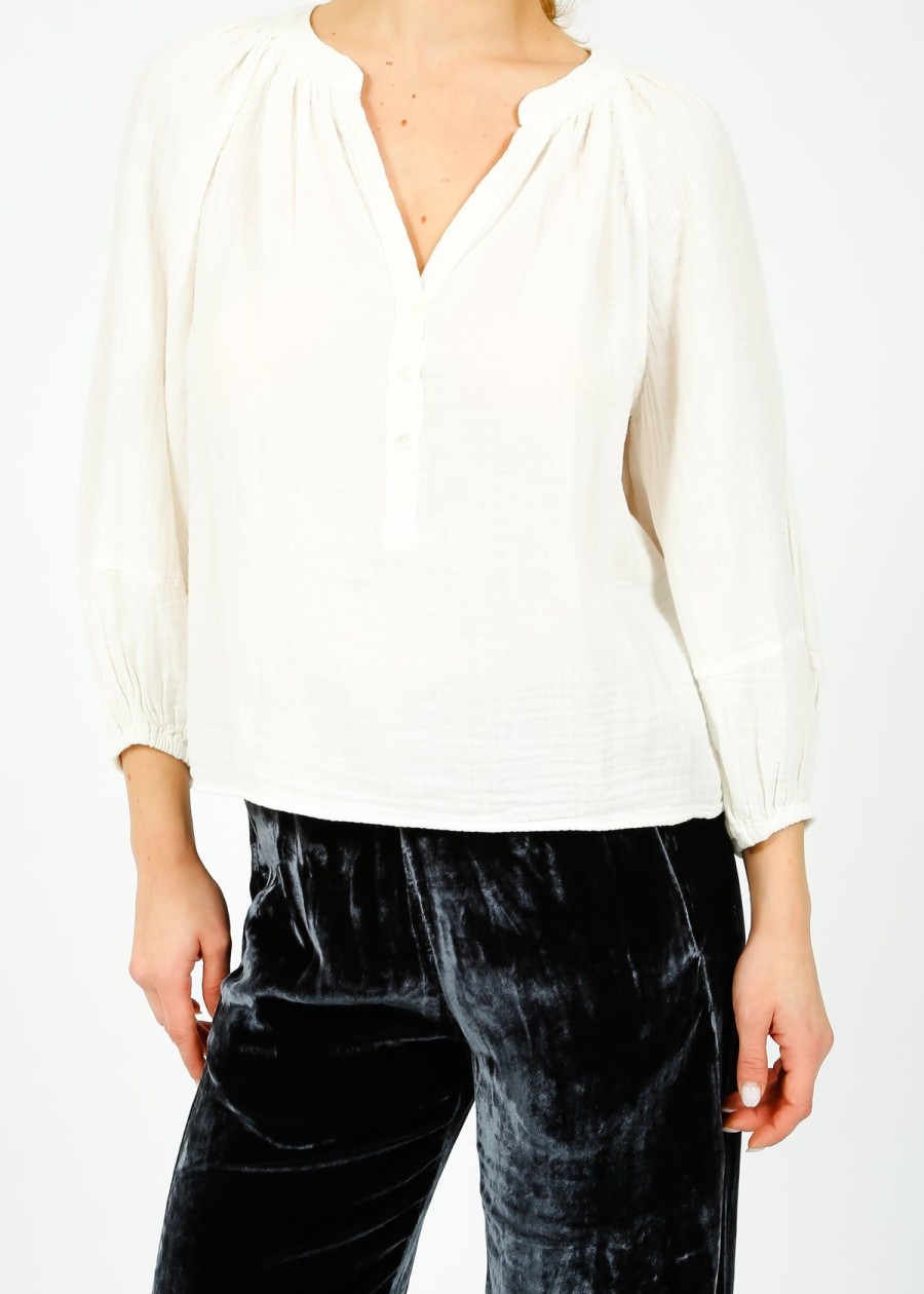 Women Velvet by Graham & Spencer Tops | Velvet Vivi Blouse In Ecru