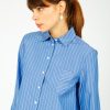 Women Rag & Bone Tops | R&B Maxine Stripe Crop Shirt In Blue Stripe