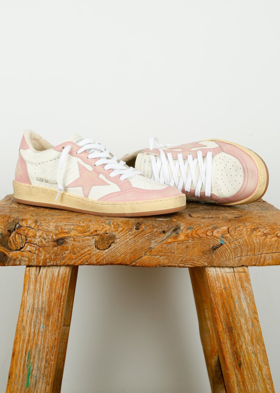 Women Golden Goose Trainers | Gg Ballstar In Pink, White