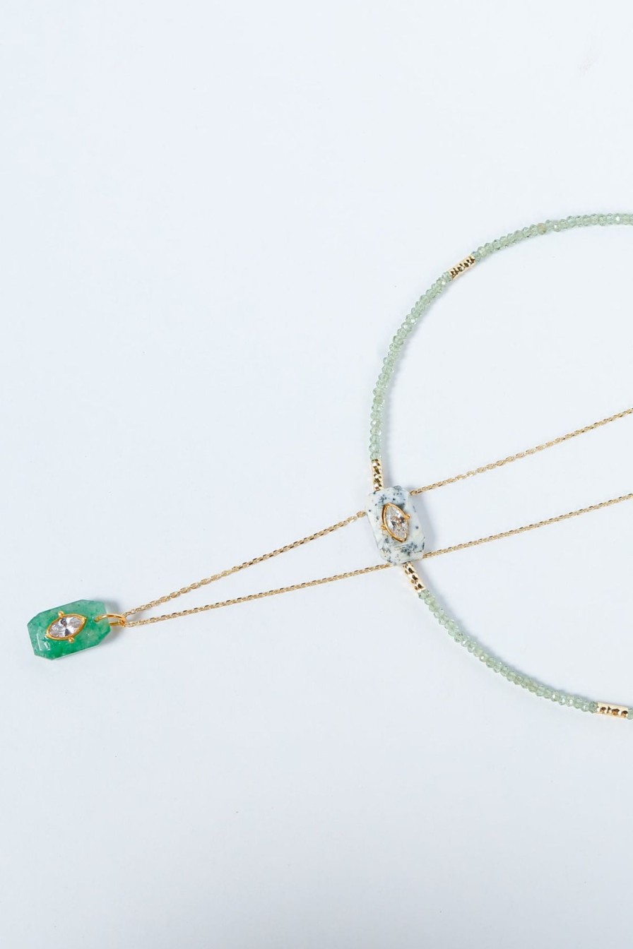 Women Hanka Jewellery | Hanka Inside Choker In Green Apatite, Dendrite Agate