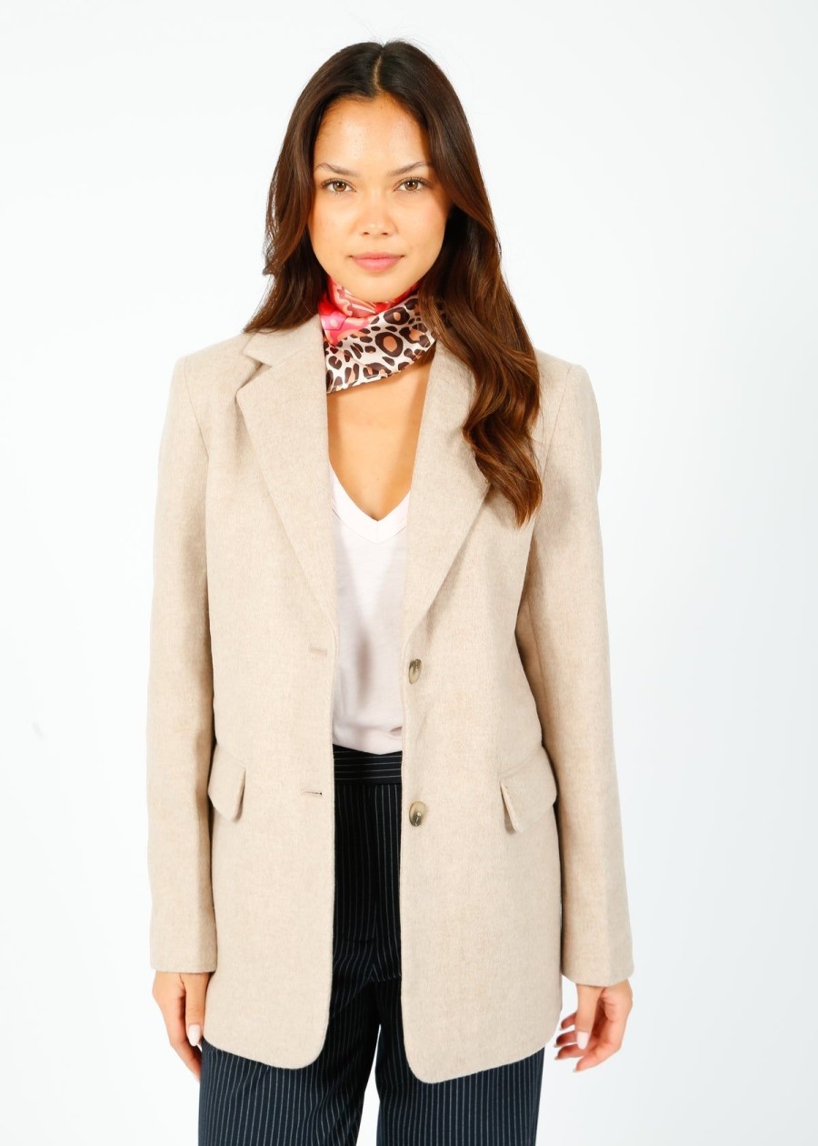 Women Selected Femme Jackets | Slf Sasja Wool Blazer In Sandshell