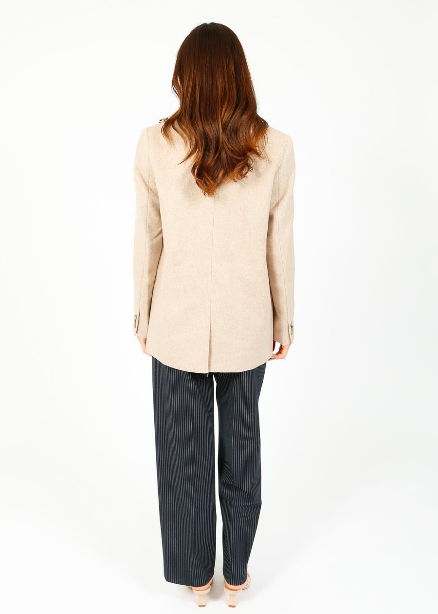 Women Selected Femme Jackets | Slf Sasja Wool Blazer In Sandshell