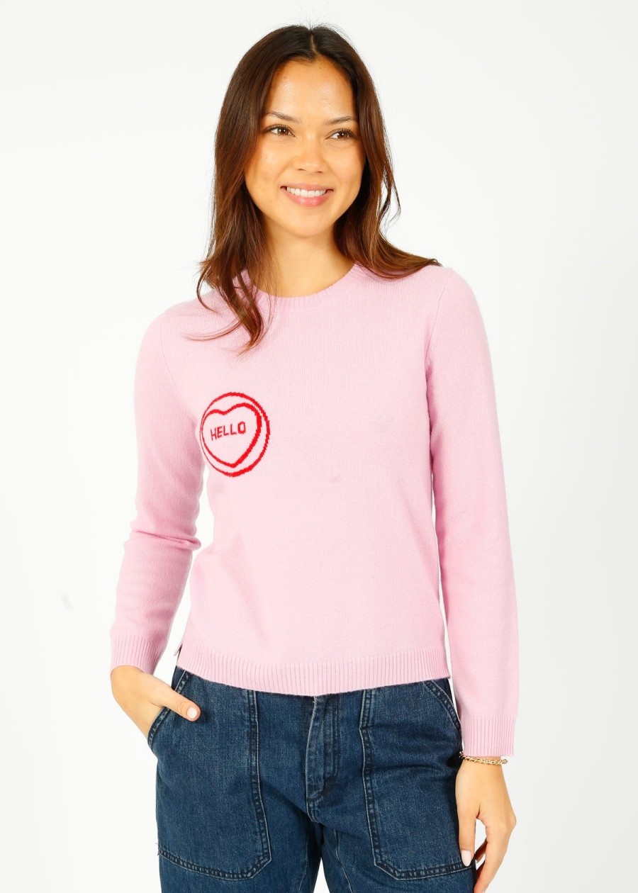 Women Jumper 1234 Knitwear | Ju Hello Crew In Pale Pink