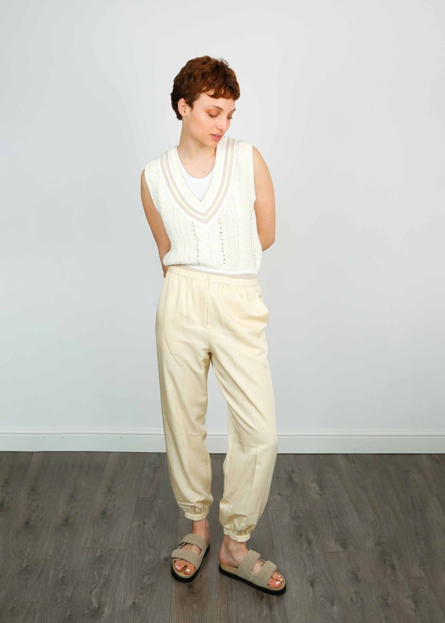 Women Joseph Trousers | Joseph Taio Trousers In Alabaster