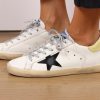 Women Golden Goose Trainers | Gg Super Star In White, Black, Light Green