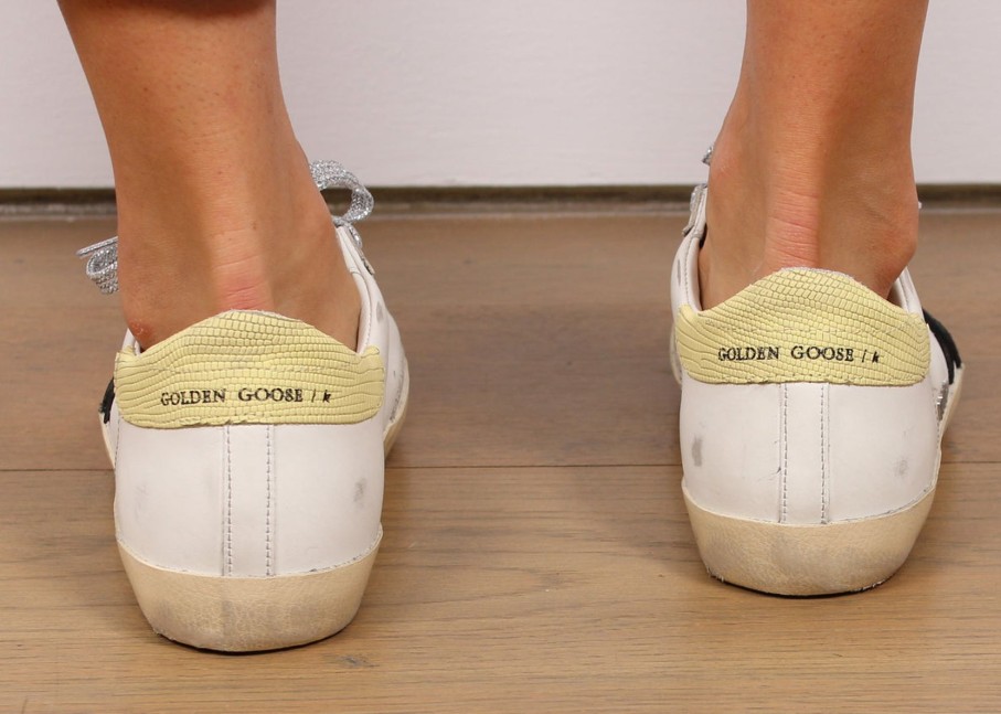 Women Golden Goose Trainers | Gg Super Star In White, Black, Light Green