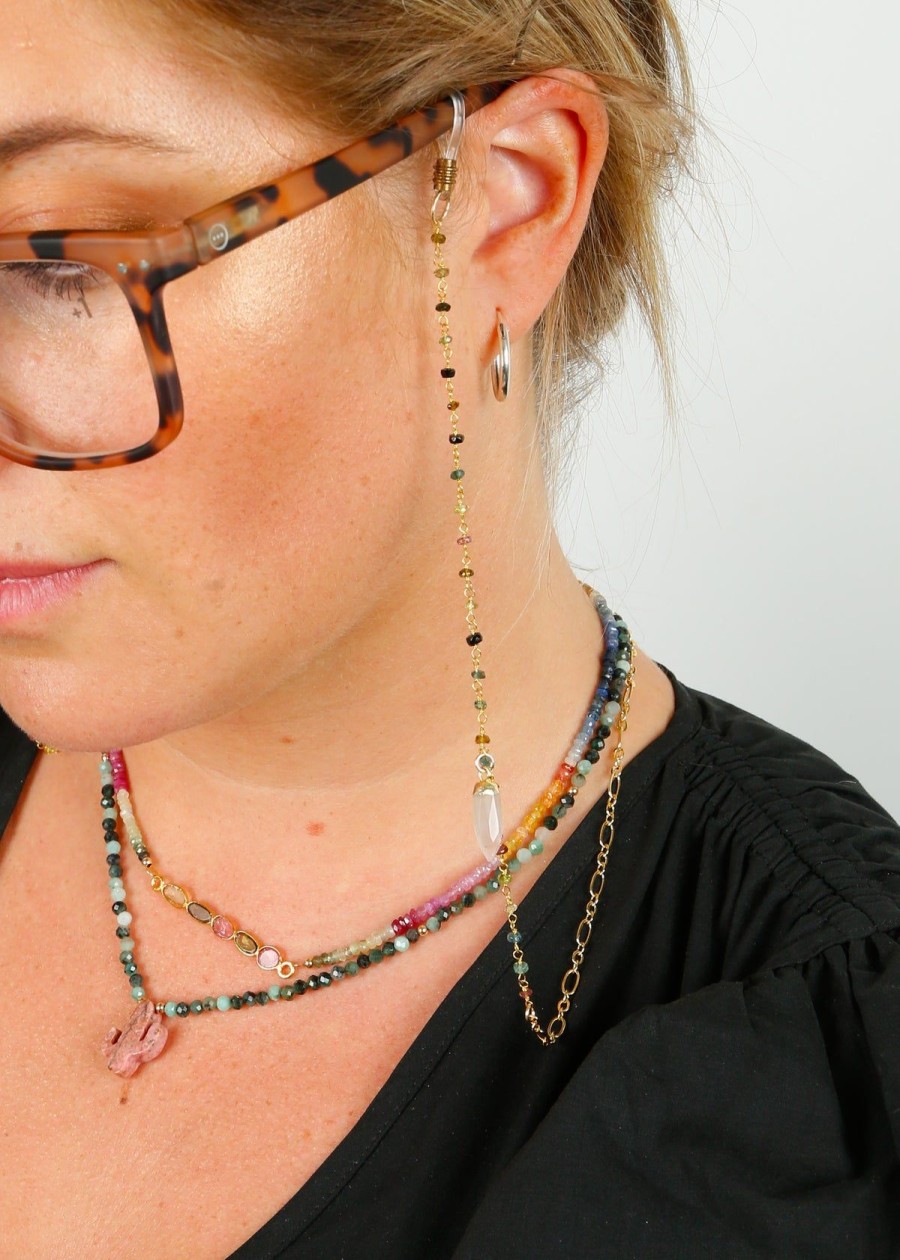 Women Zoi Jewellery | Zoi Les Bains Glasses Chains, Tourmaline, Moon, Snake