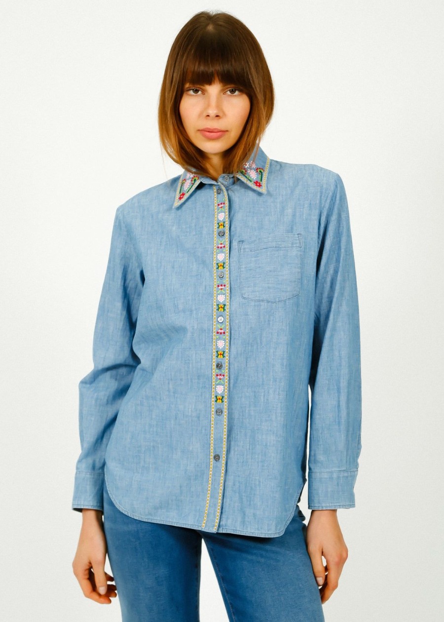 Women Weekend MaxMara Tops | Mm Udine Shirt In Chambray