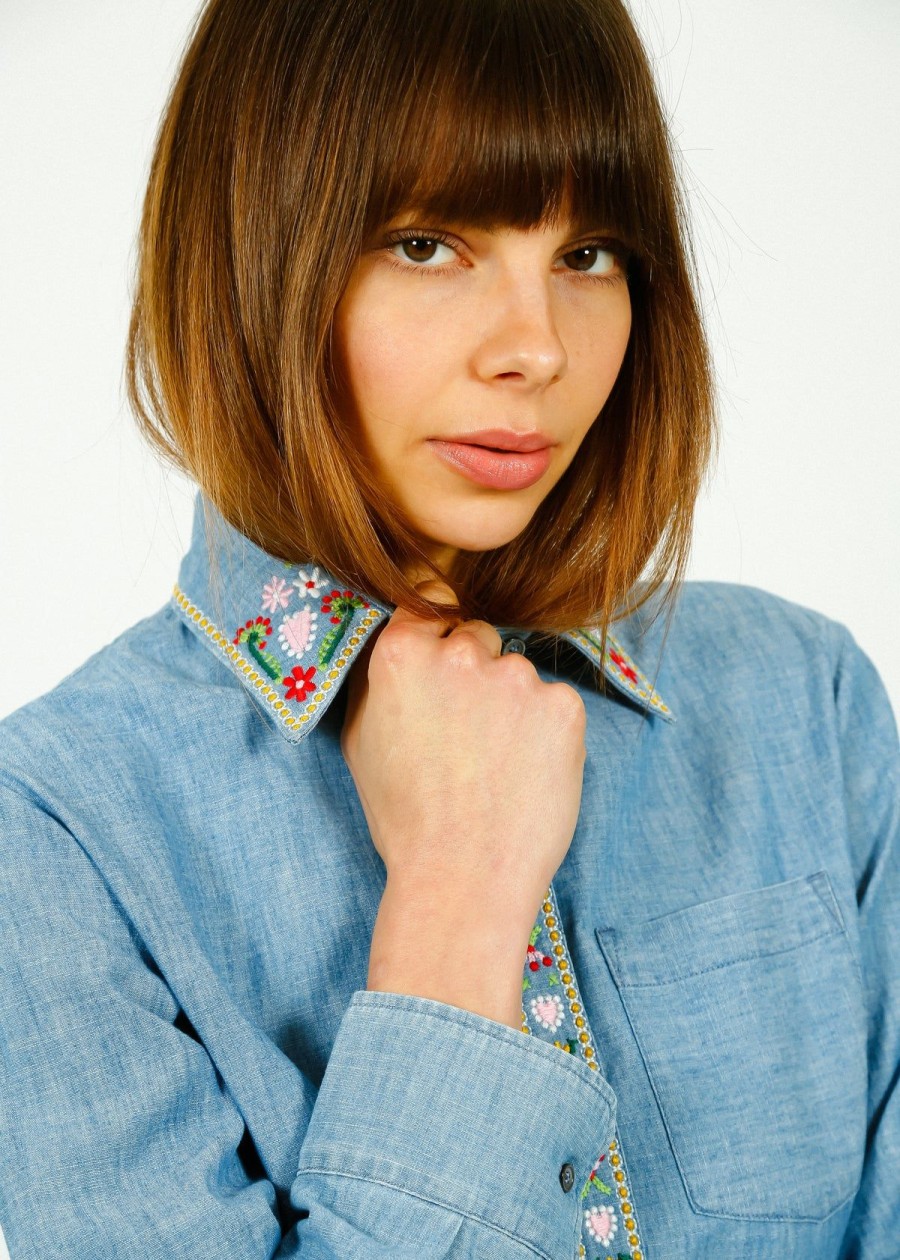 Women Weekend MaxMara Tops | Mm Udine Shirt In Chambray