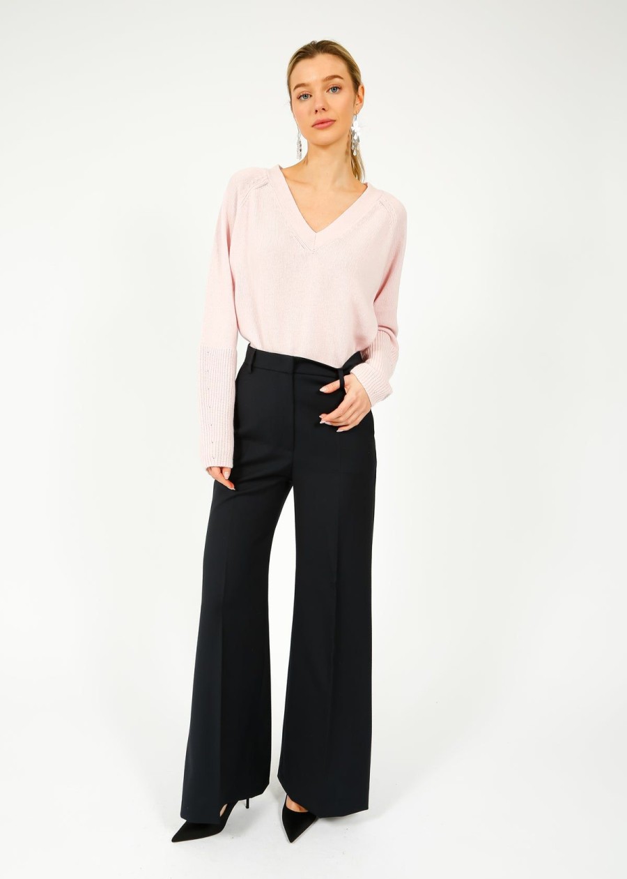 Women Weekend MaxMara Trousers | Mm Sonale Wool Trousers In Navy