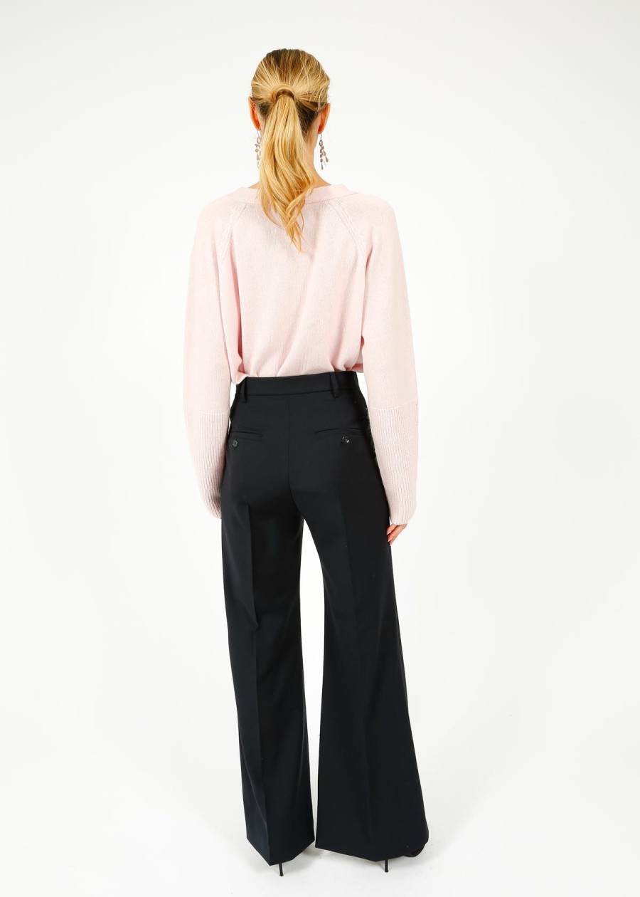 Women Weekend MaxMara Trousers | Mm Sonale Wool Trousers In Navy